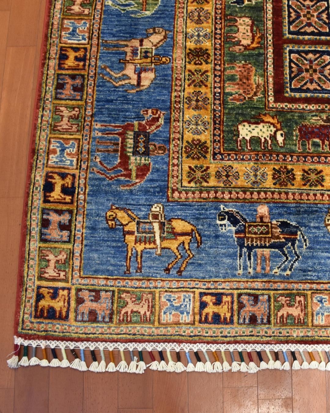 Pazyryk Hand-Knotted Wool Rug 4' 9" x 6' 7"