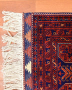 Afghan Bilcik Style Hand-Knotted Wool Rug 5' 5" x 7' 7"