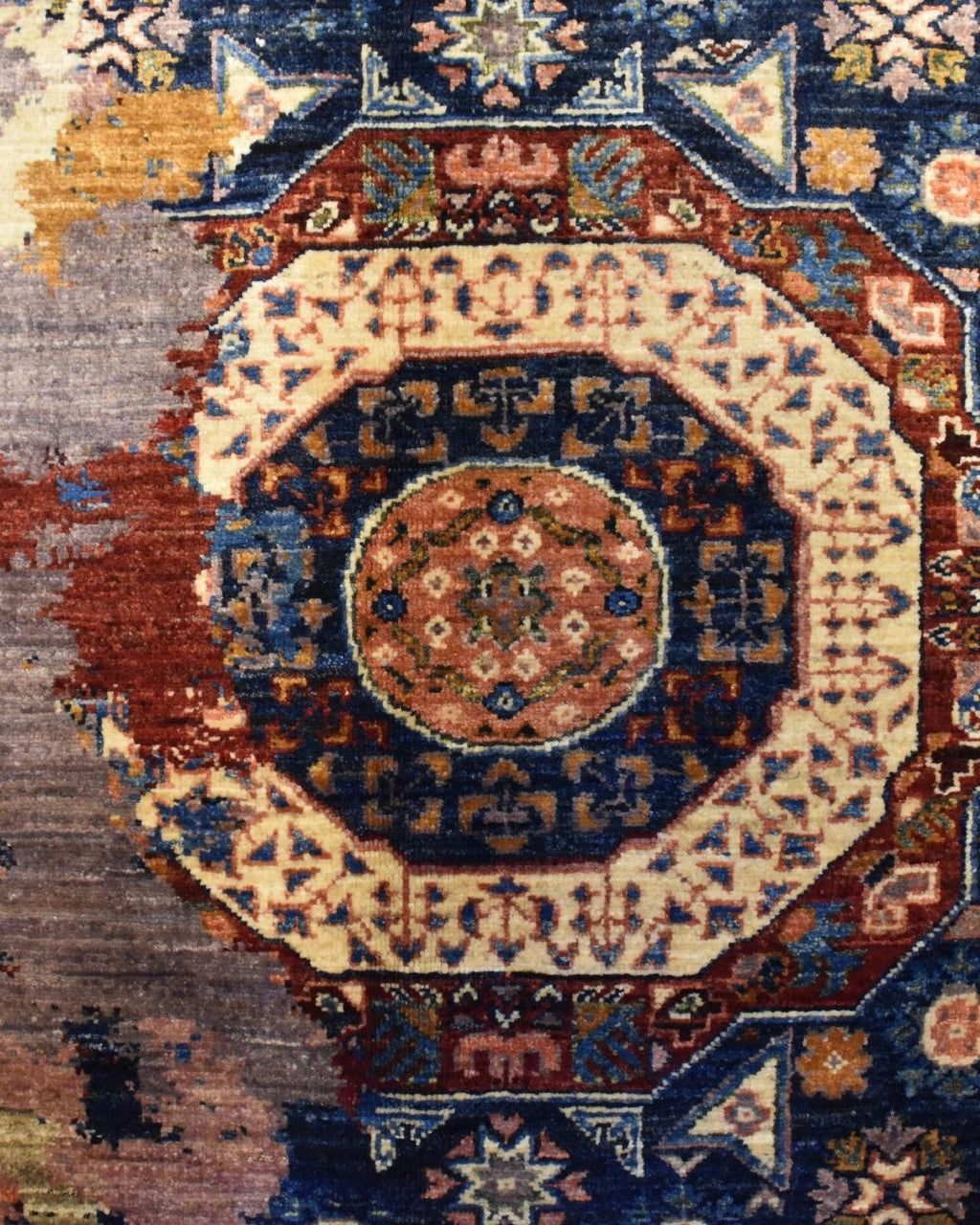 Tapis en laine style afghan 55 x 146 cm