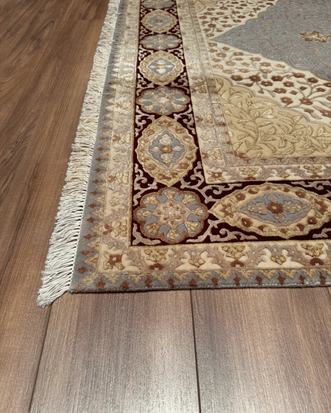 Tapis en laine style afghan 55 x 146 cm