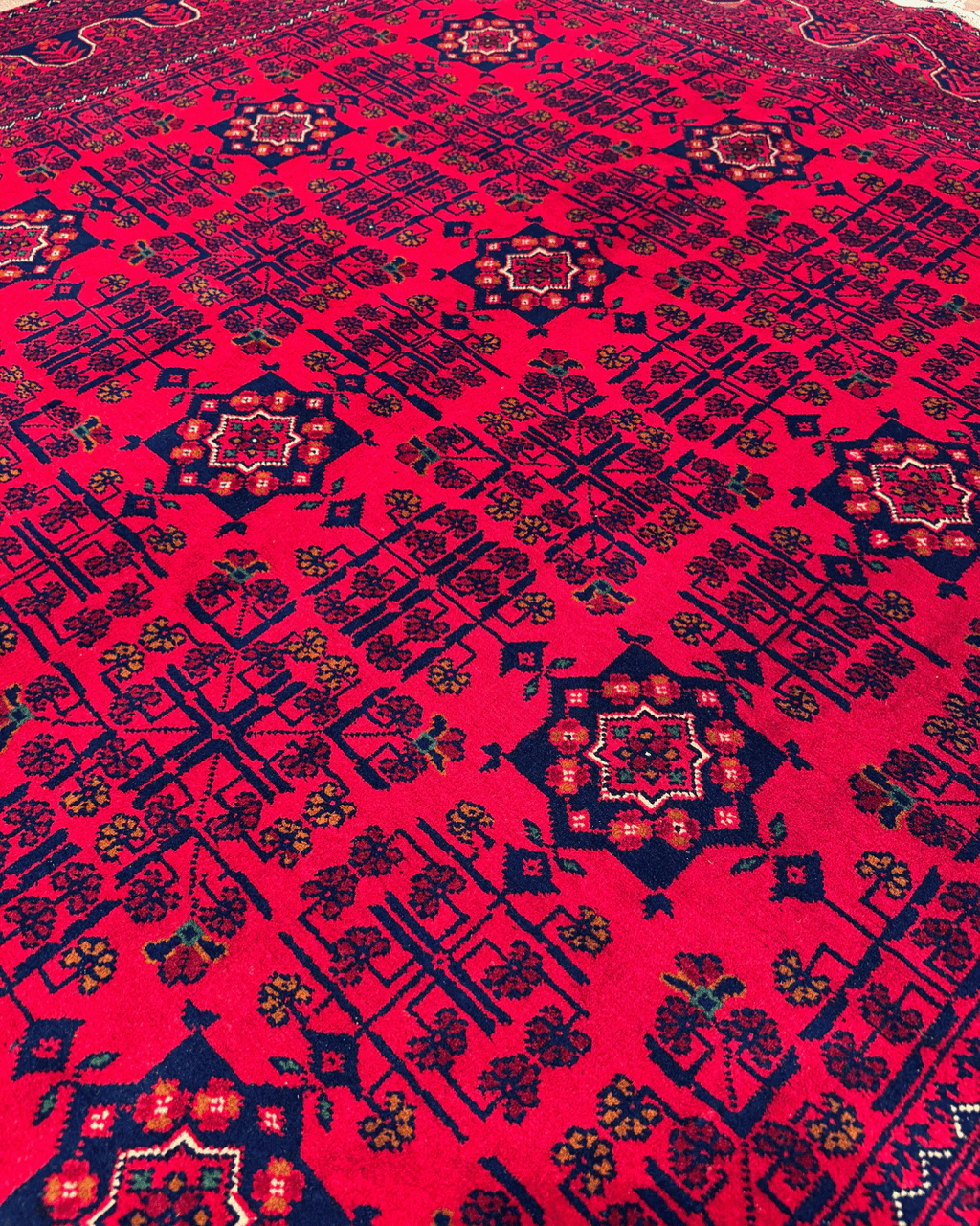 Tapis en laine style afghan 55 x 146 cm