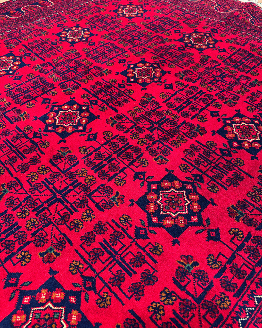 Tapis en laine style afghan 55 x 146 cm