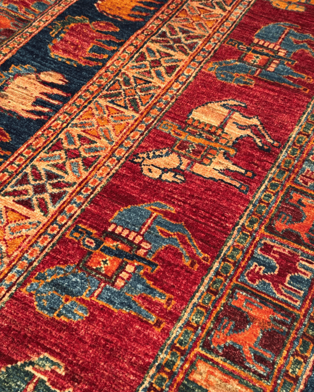 Pazyrk Hand-Knotted Wool Rug 8' 1" x 11' 1"