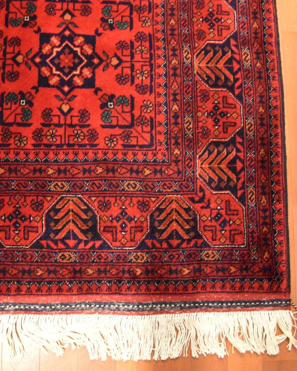 Afghan Bilcik Style Hand-Knotted Wool Rug 5' 5" x 7' 7"