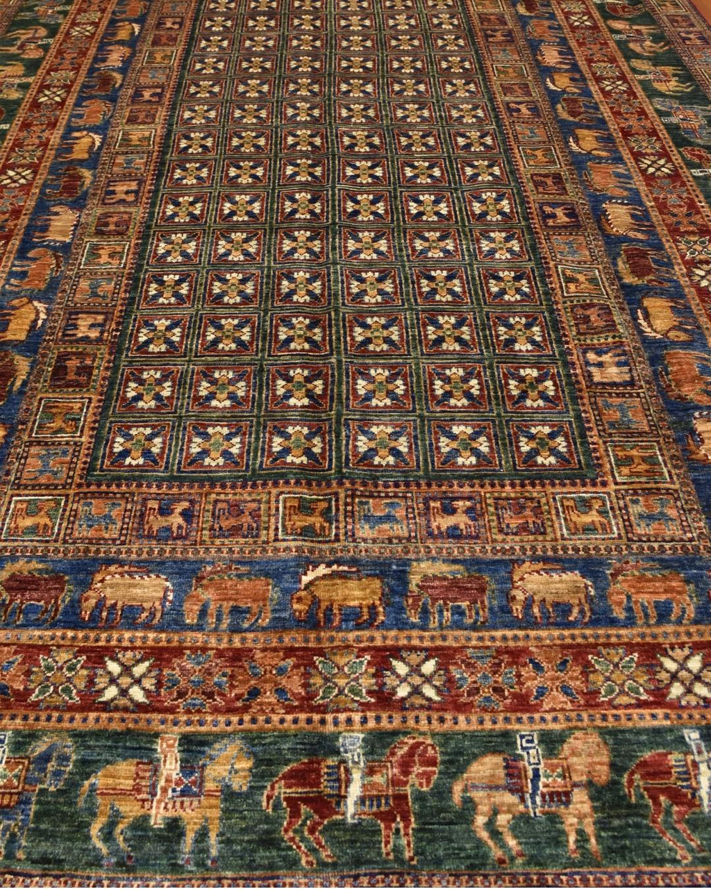 Pazyrk Hand-Knotted Wool Rug 6' 5" x 10' 5"