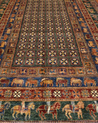 Pazyrk Hand-Knotted Wool Rug 6' 5" x 10' 5"