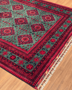Tapis en laine style afghan 55 x 146 cm