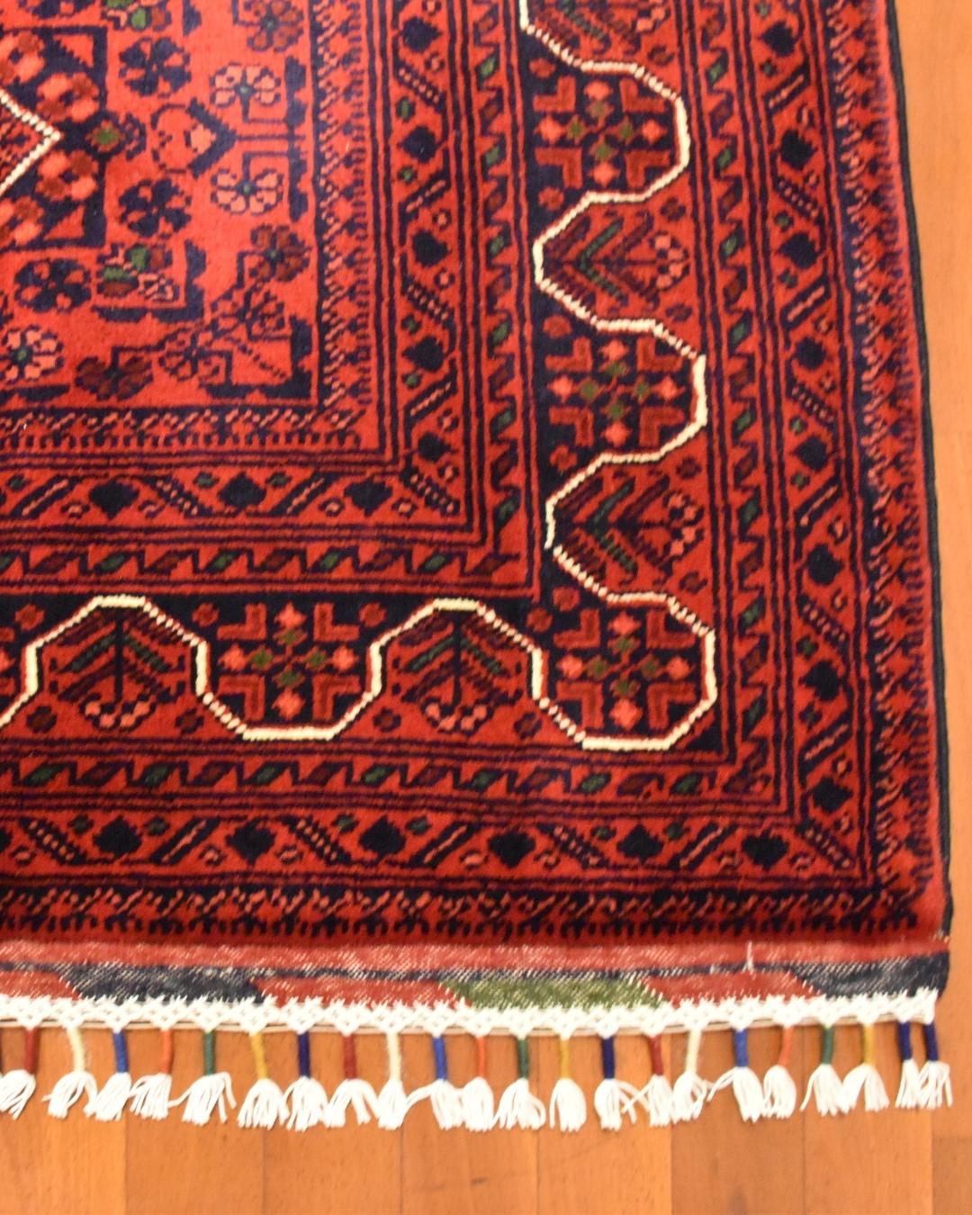 Afghan Hamyap Style Hand-Knotted Wool Rug 4' x 6'