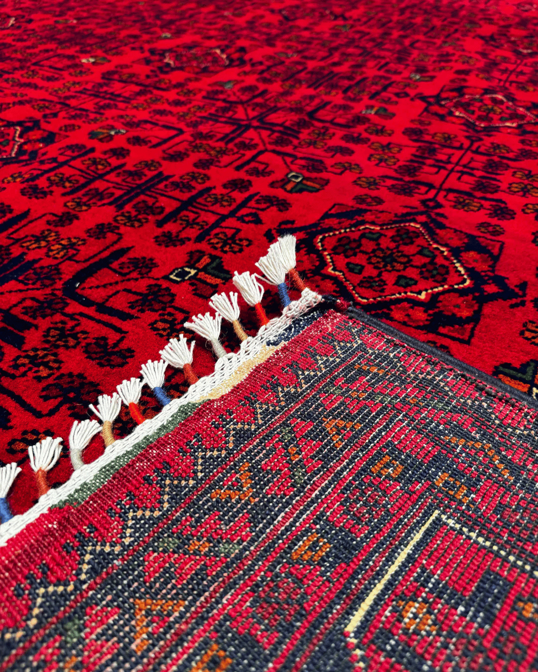 Handwoven Afghan Style Wool Rug 7' 9" x 9' 7"