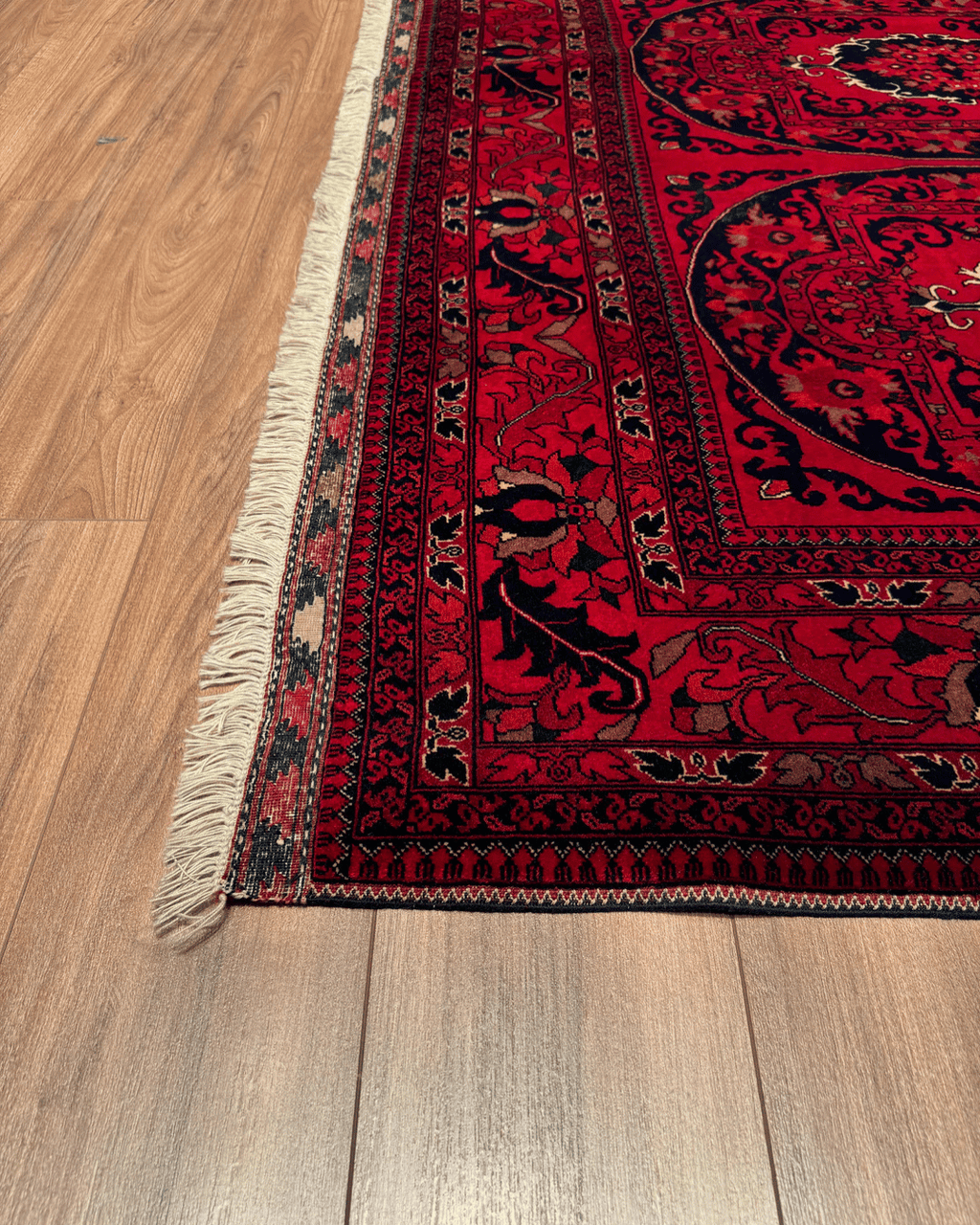 Tapis en laine style afghan 55 x 146 cm