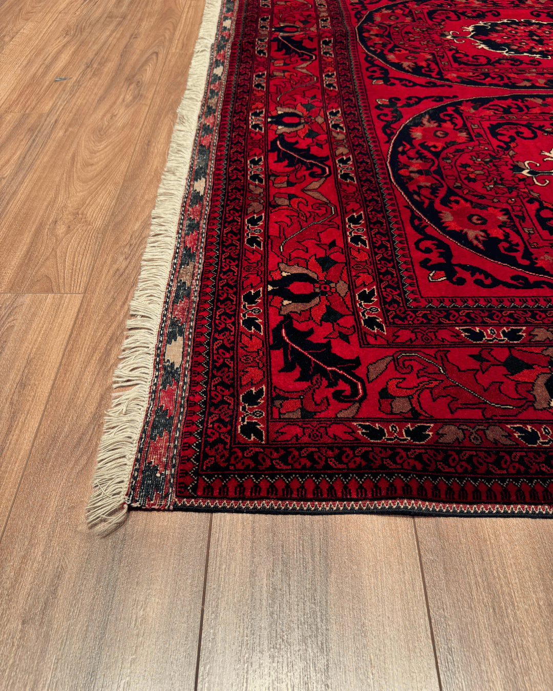 Tapis en laine style afghan 55 x 146 cm