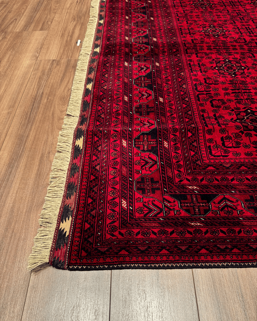 Handwoven Afghan Style Wool Rug 6' 5" x 9' 6"