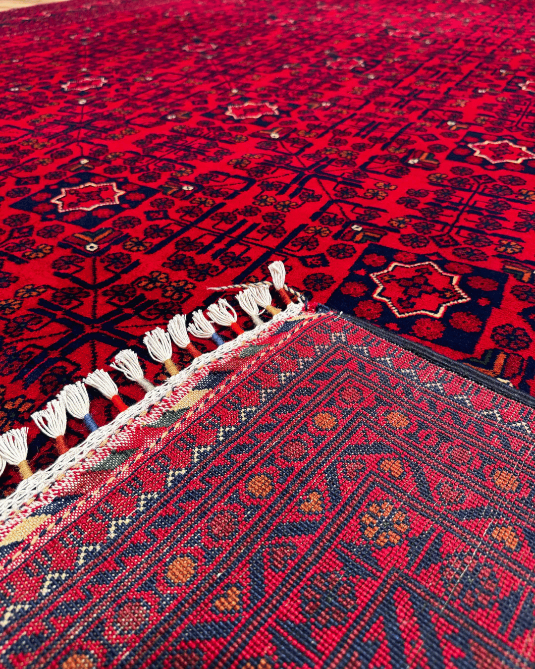 Handwoven Afghan Style Wool Rug 9' 7" x 13' 5"