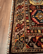 Tapis en laine style afghan 55 x 146 cm