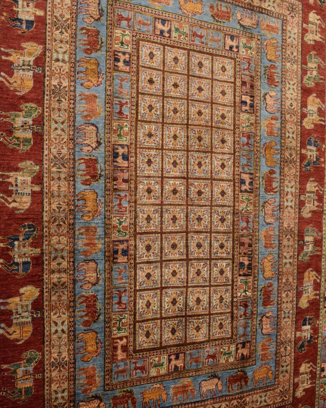 Pazyryk Hand-Knotted Wool Rug 5' 6" x 7' 9"