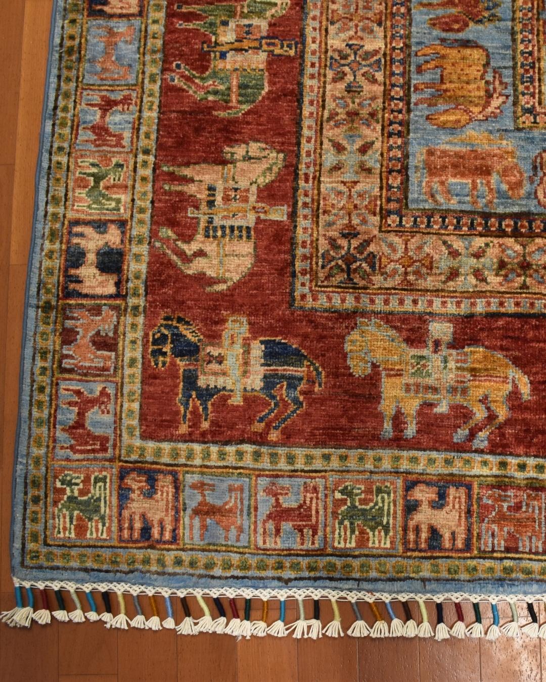 Pazyryk Hand-Knotted Wool Rug 5' 6" x 7' 9"