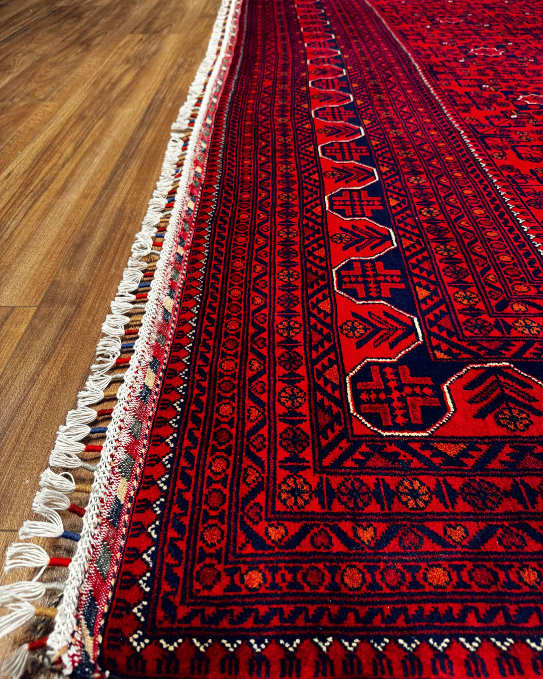 Handwoven Afghan Style Wool Rug 9' 7" x 13' 5"