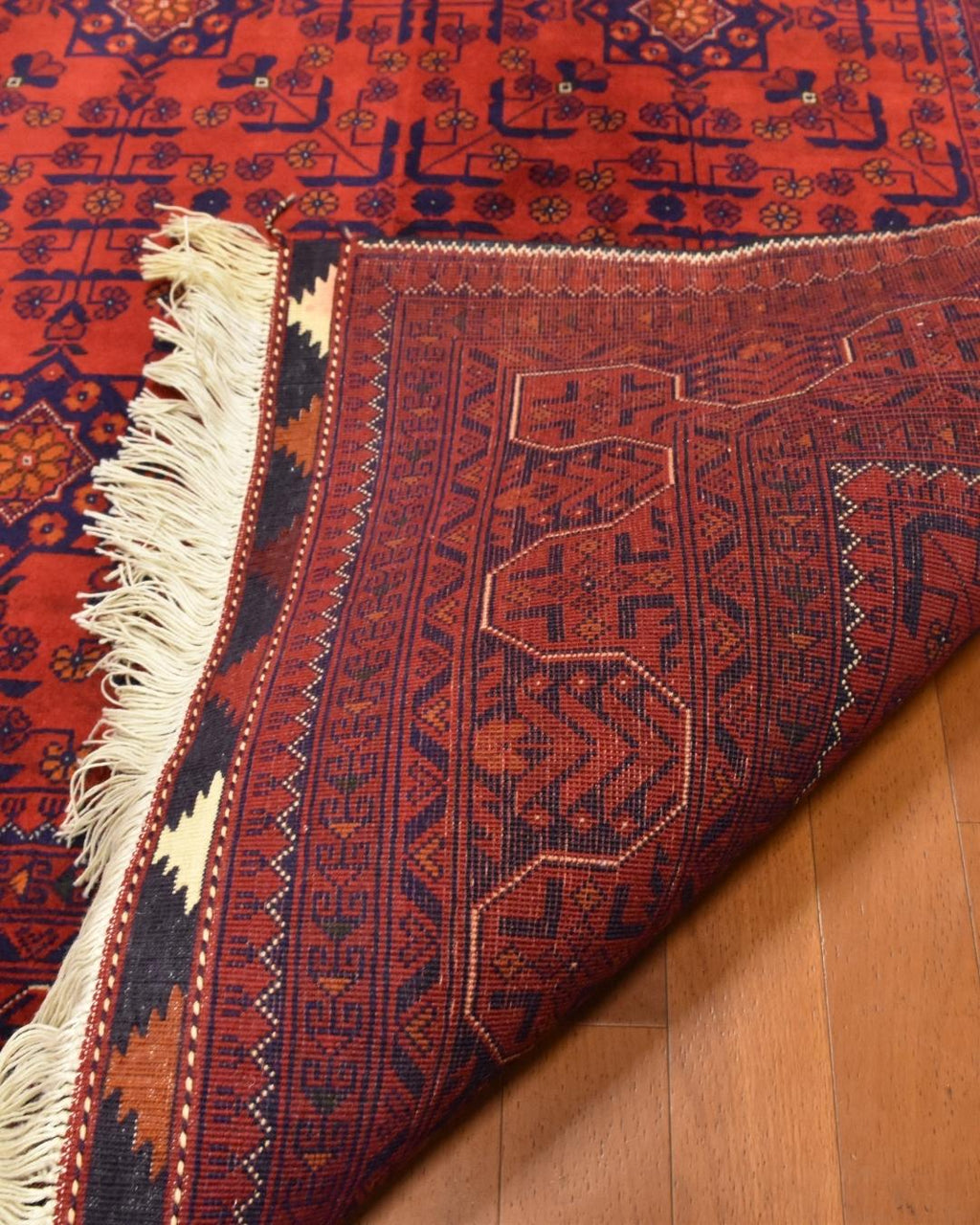 Afghan Bilcik Style Hand-Knotted Wool Rug 4' 8" x 6' 5"