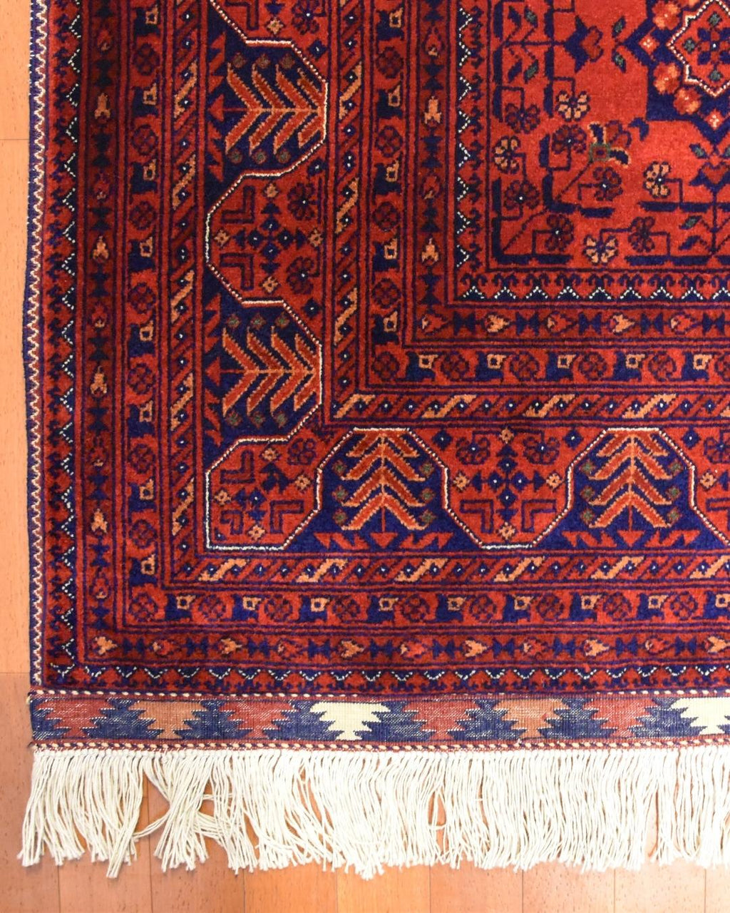 Afghan Bilcik Style Hand-Knotted Wool Rug 5' 5" x 7' 7"