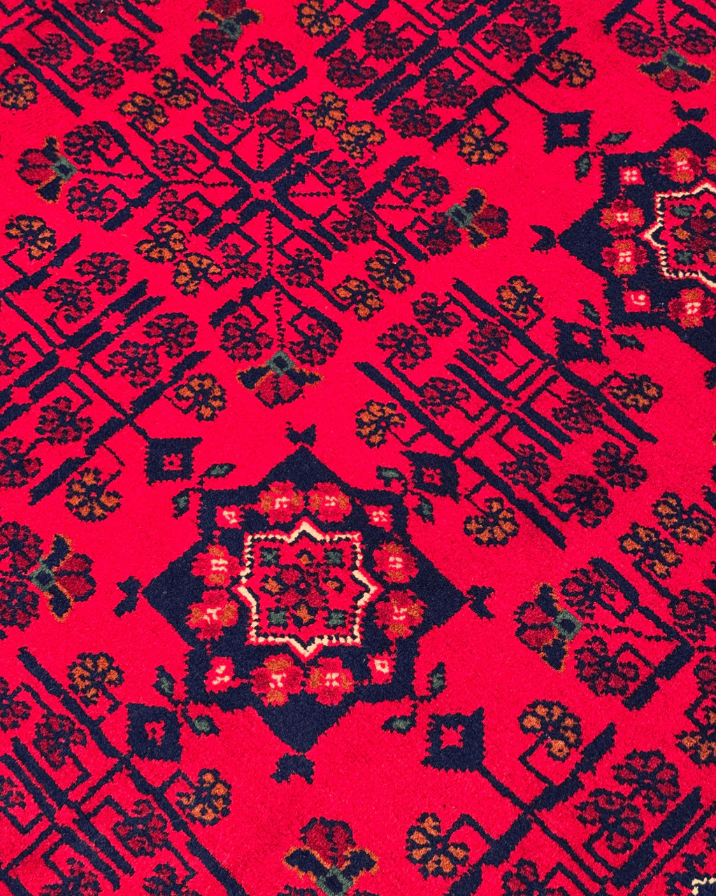 Tapis en laine style afghan 55 x 146 cm