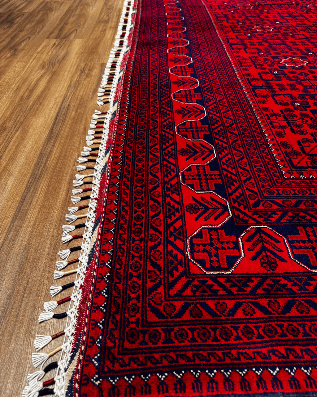 Handwoven Afghan Style Wool Rug 8' x 11' 5"