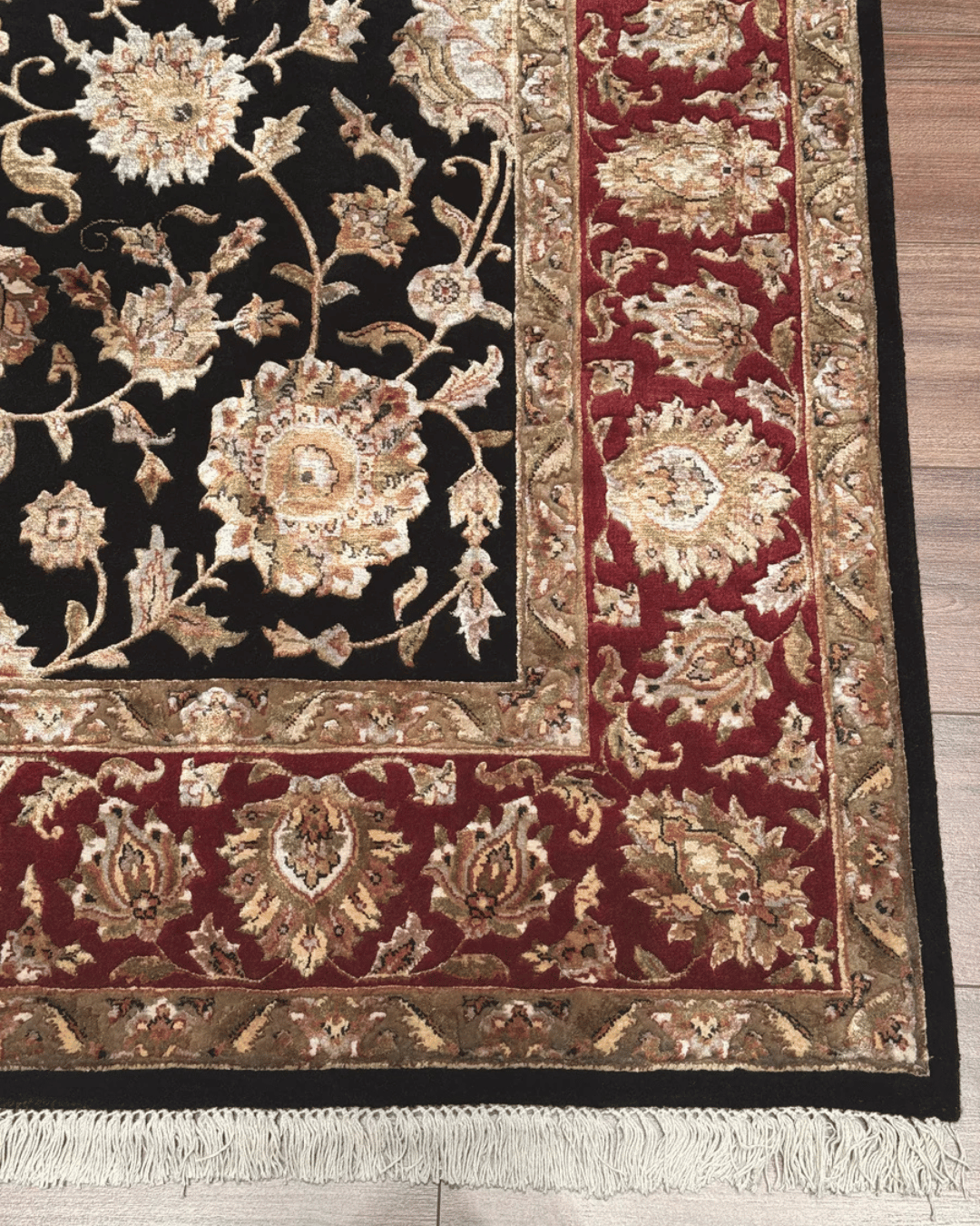 Ottoman Elegance Hand-Knotted Wool Rug 6' 6" x 10'