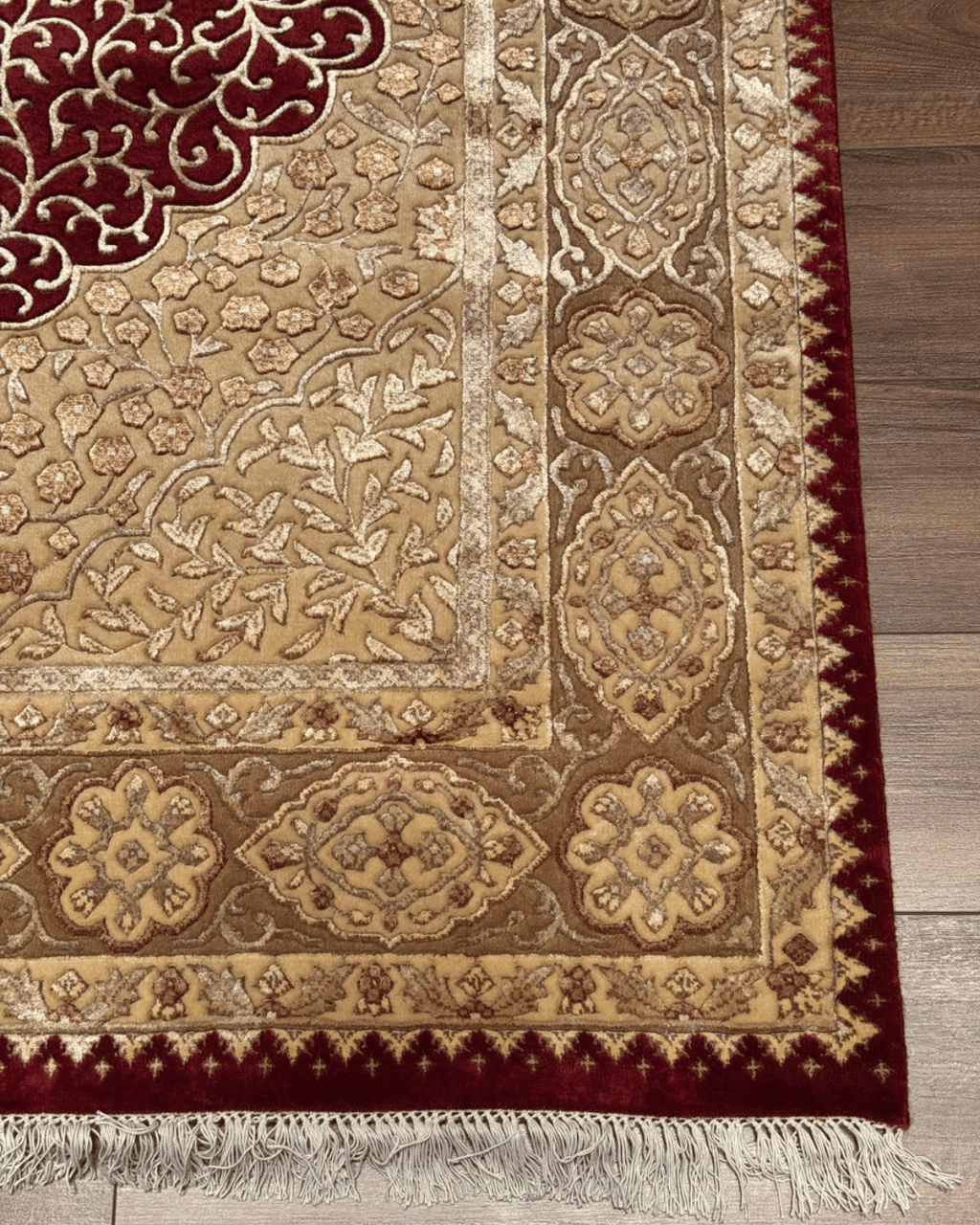 Tapis en laine style afghan 55 x 146 cm