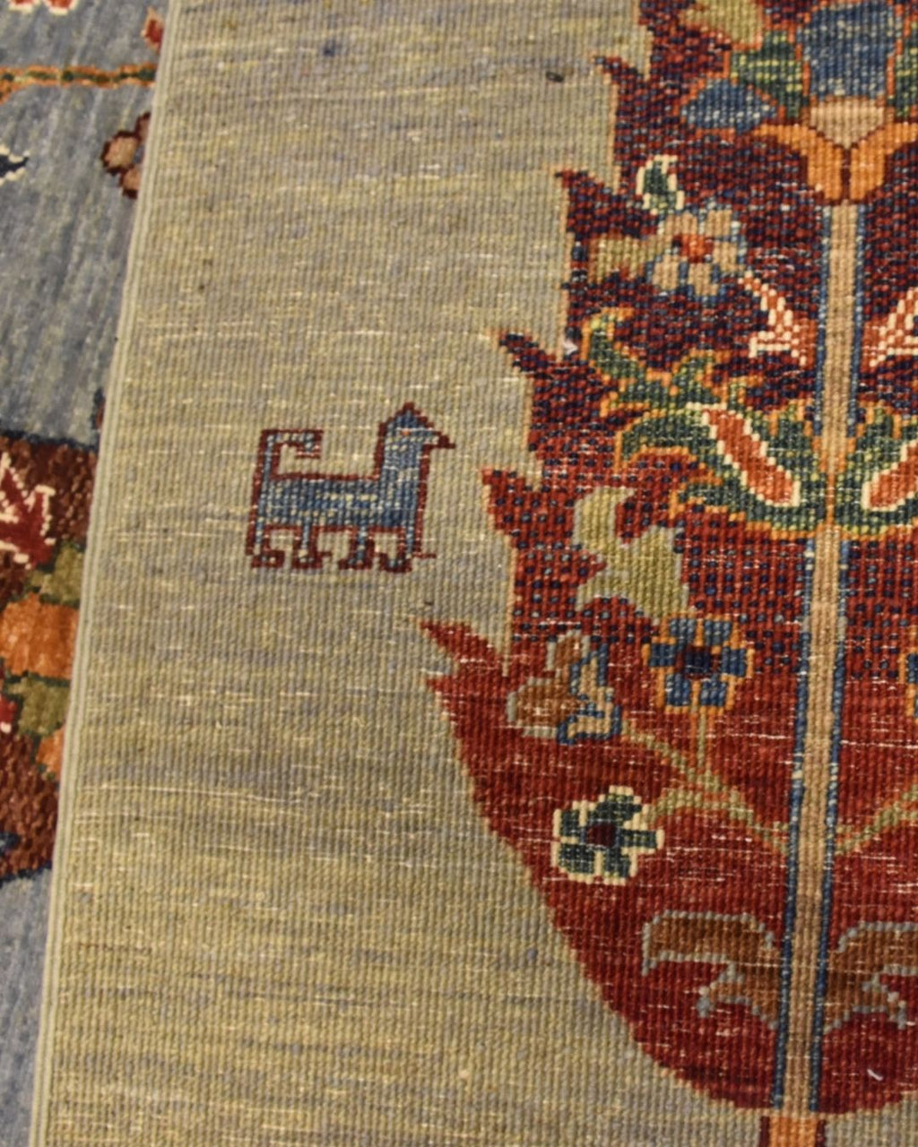 Tapis en laine style afghan 55 x 146 cm