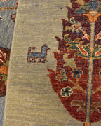 Tapis en laine style afghan 55 x 146 cm