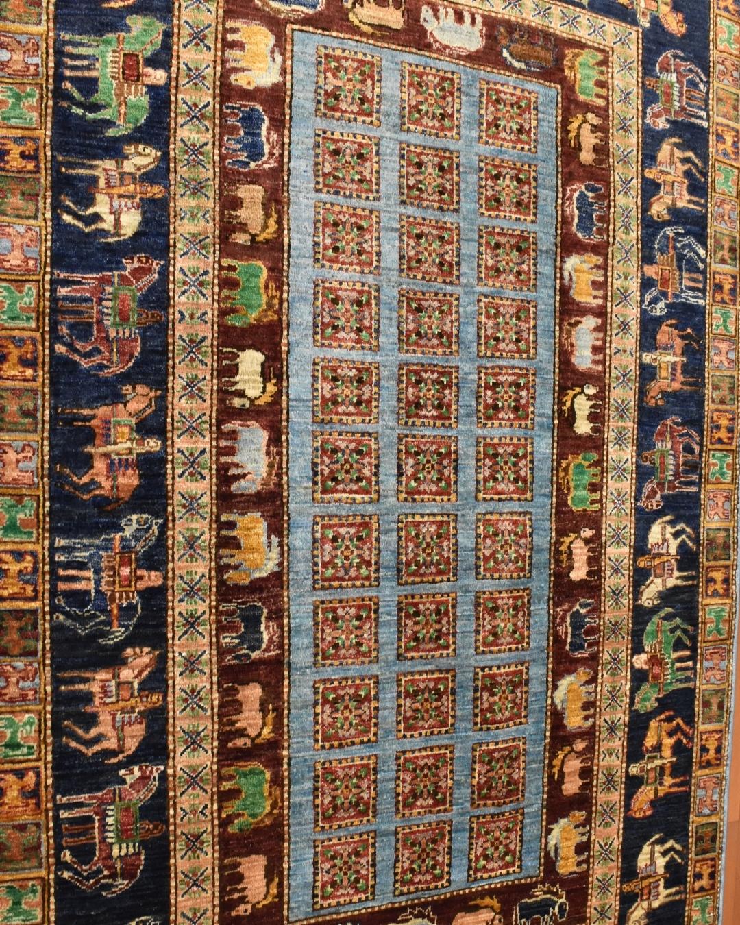 Pazyryk Hand-Knotted Wool Rug 4' x 6' 2"