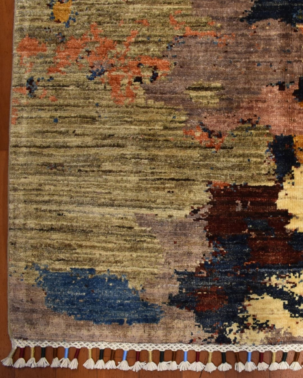 Tapis en laine style afghan 55 x 146 cm