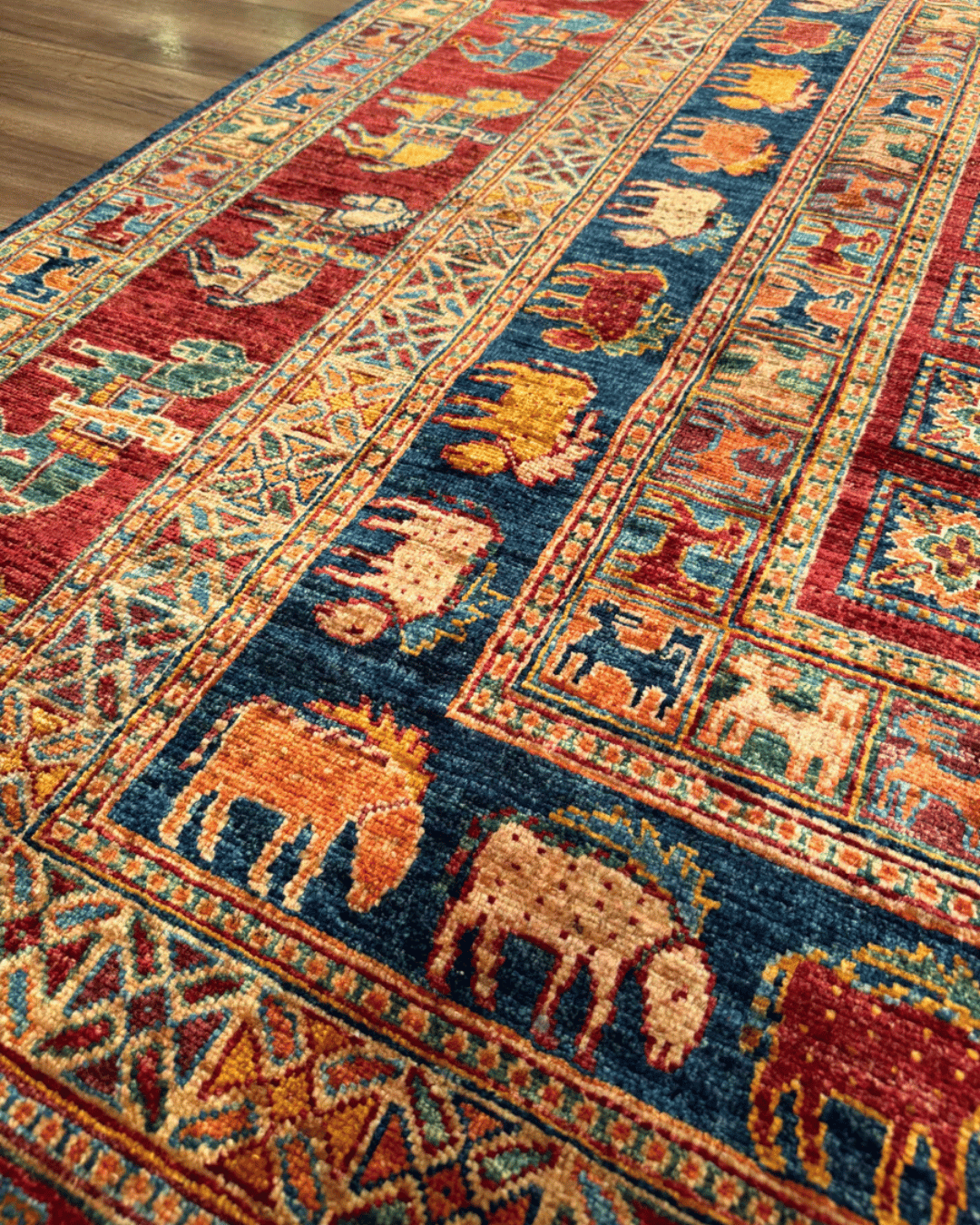 Pazyrk Hand-Knotted Wool Rug 8' 1" x 11' 1"