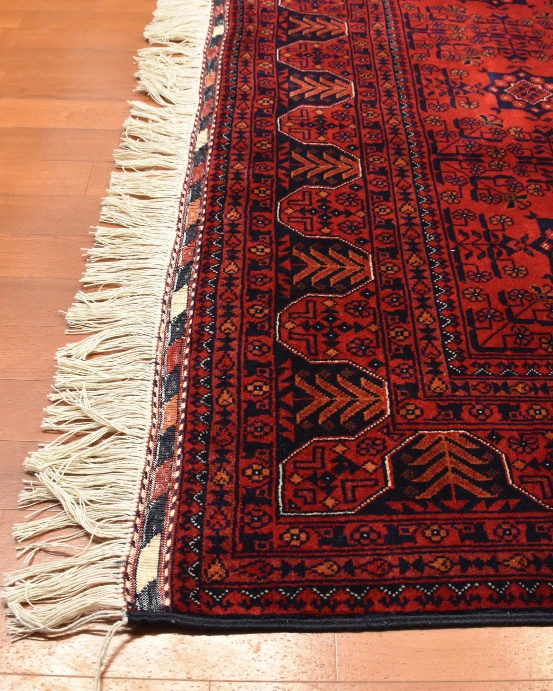 Afghan Bilcik Style Hand-Knotted Wool Rug 5' 5" x 7' 6"