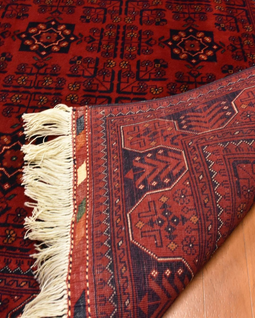 Afghan Bilcik Style Hand-Knotted Wool Rug 4' 1" x 6' 2"