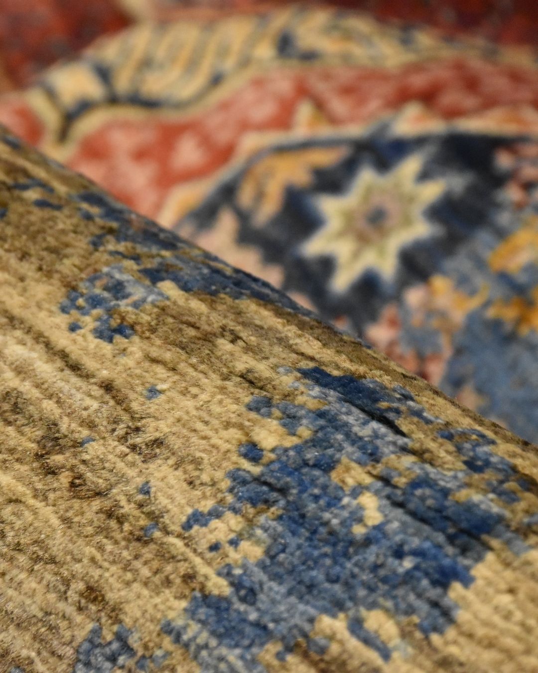 Tapis en laine style afghan 55 x 146 cm