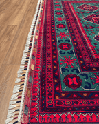 Tapis en laine style afghan 55 x 146 cm