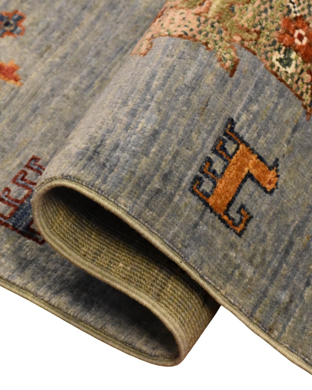 Tapis en laine style afghan 55 x 146 cm