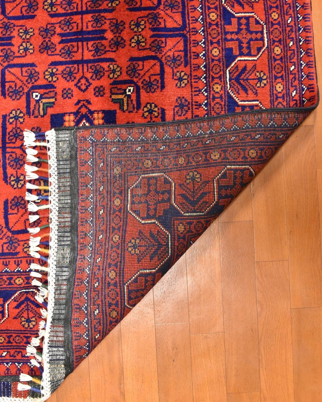 Afghan Hamyap Style Hand-Knotted Wool Rug 4' 1" x 6' 5"