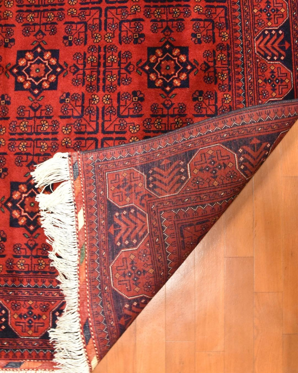 Afghan Bilcik Style Hand-Knotted Wool Rug 4' 1" x 6' 2"