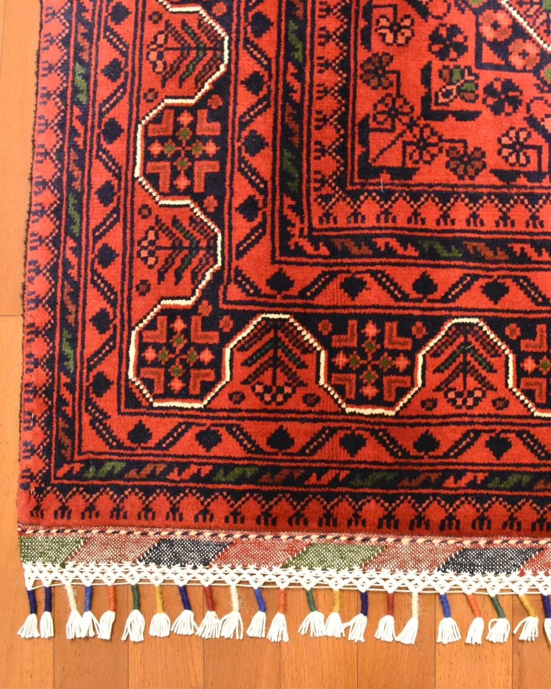 Afghan Hamyap Style Hand-Knotted Wool Rug 3' 9" x 5' 7"