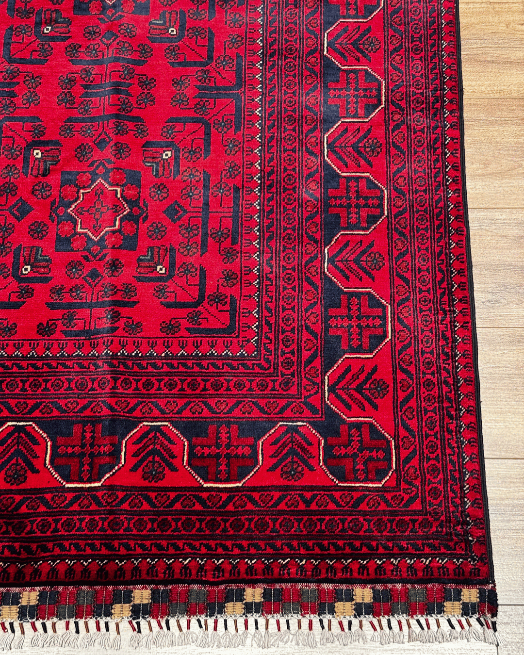 Handwoven Afghan Style Wool Rug 7' 9" x11' 1"