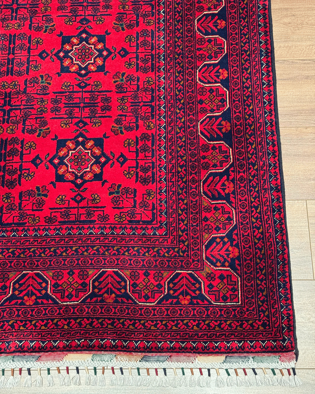 Tapis en laine style afghan 55 x 146 cm