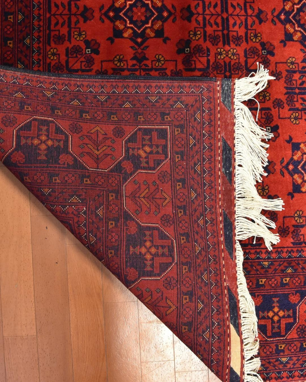 Afghan Bilcik Style Hand-Knotted Wool Rug 4' 9" x 6' 5"