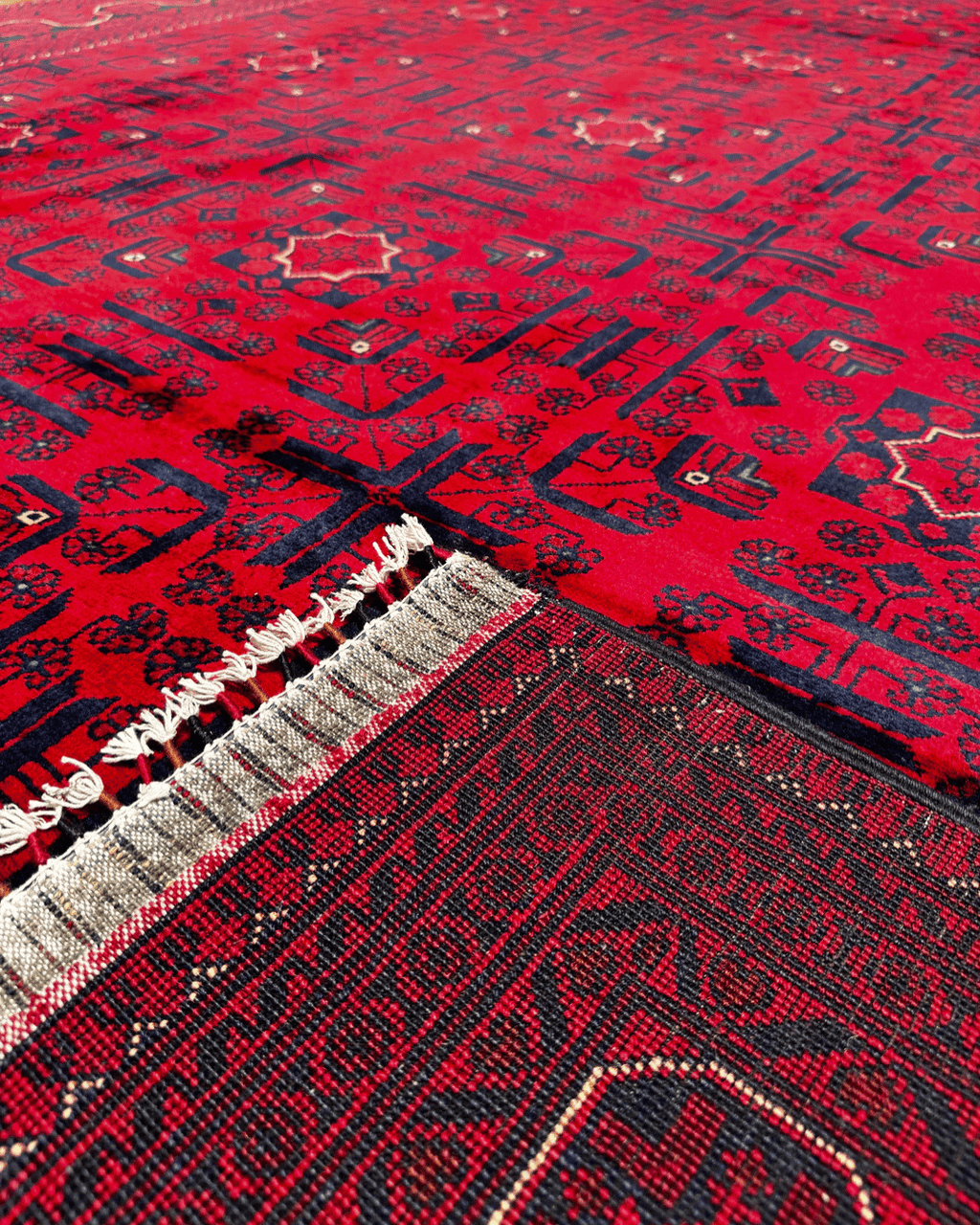 Handwoven Afghan Style Wool Rug 7' 9" x11' 1"