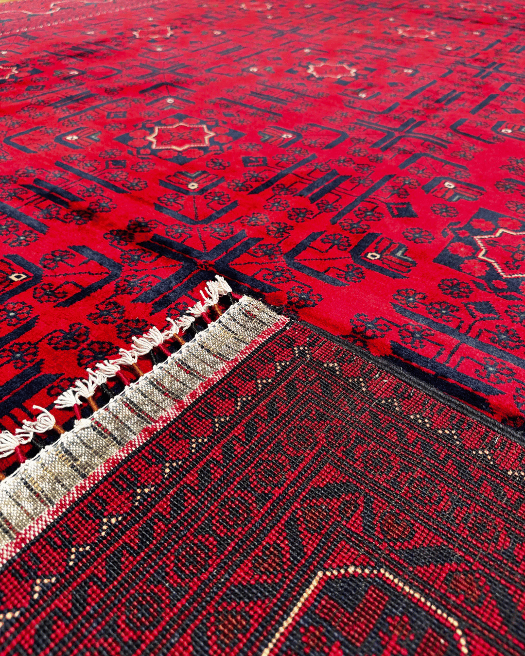 Handwoven Afghan Style Wool Rug 7' 9" x11' 1"